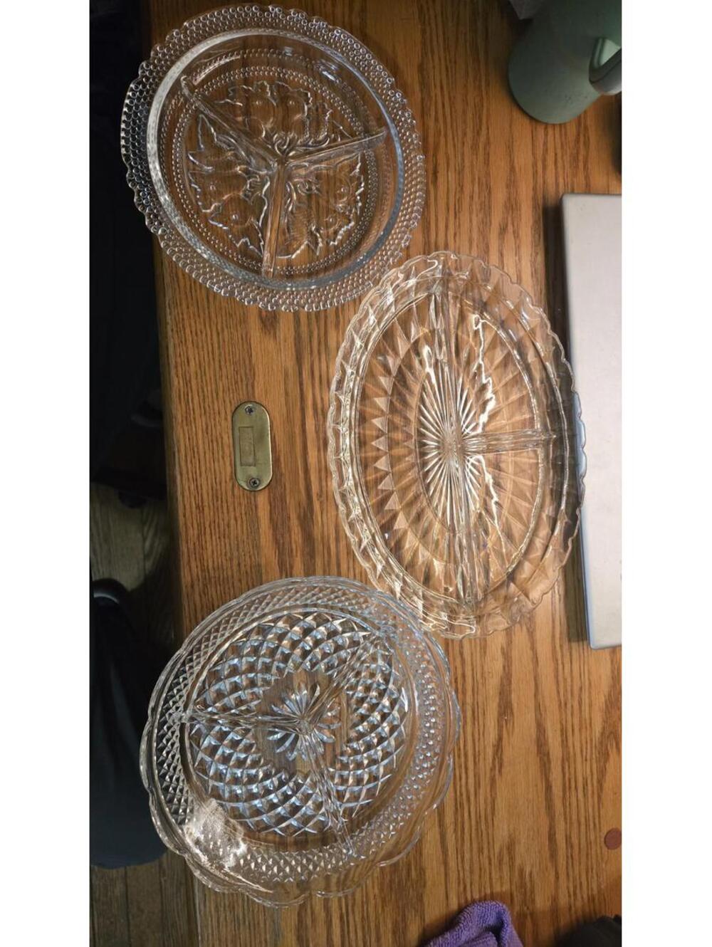 Crystal Divided Serving Platers